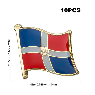 10 τεμ. πολλή σημαία Δομινικανή σημαία καρφίτσα καρφίτσα πέτο 10 τεμ. πολλά Εικονίδια καρφίτσας KS-0052