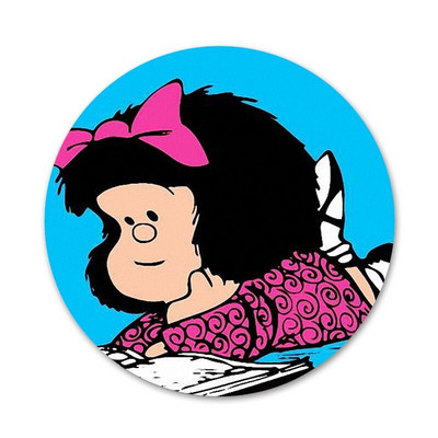 58 mm Mafalda ikone, igle, značke, ukrasi, broševi, metalni bedževi za odjeću, ukrasi za ruksak