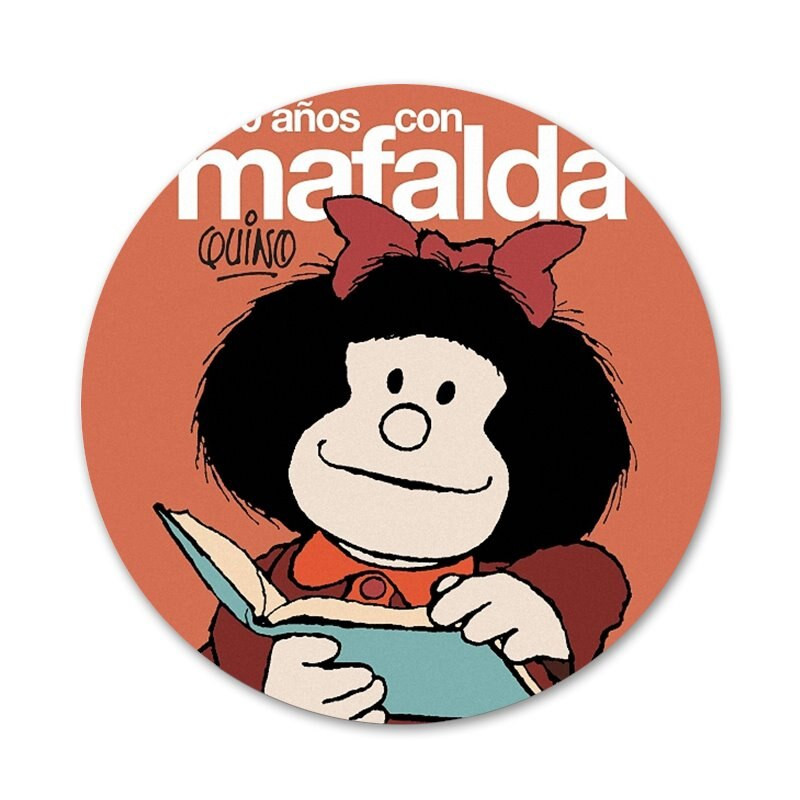 58 mm Mafalda ikone, igle, značke, ukrasi, broševi, metalni bedževi za odjeću, ukrasi za ruksak