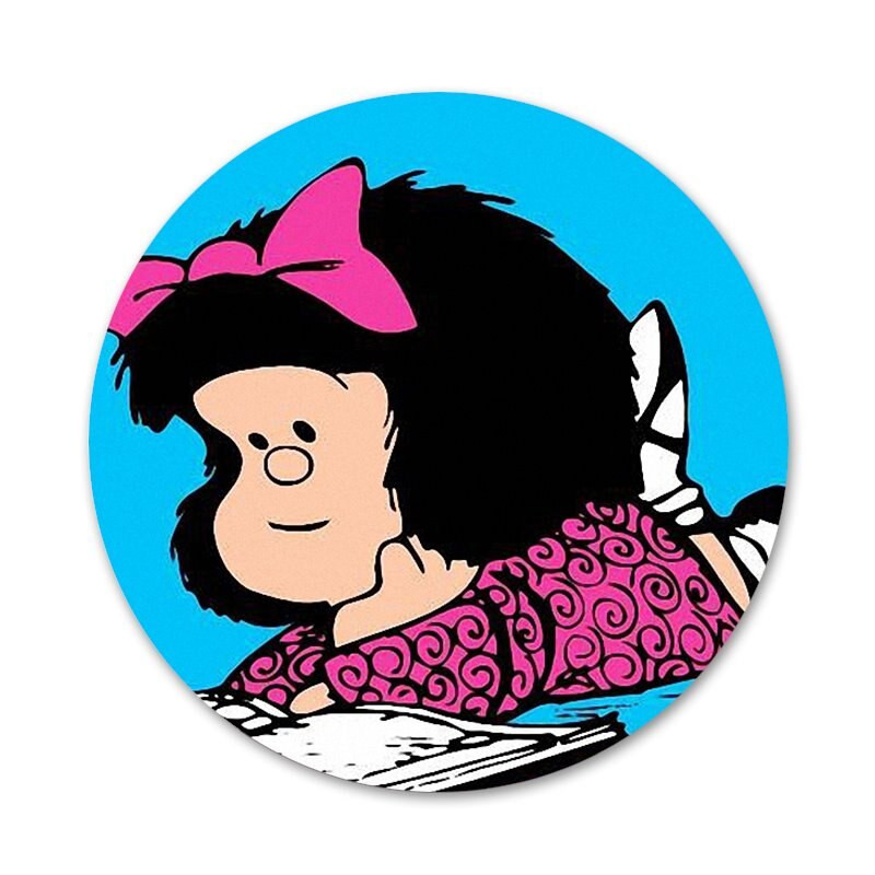 58 mm Mafalda ikone, igle, značke, ukrasi, broševi, metalni bedževi za odjeću, ukrasi za ruksak