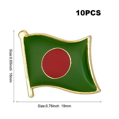10 τμχ πολλά σημαίας Μπαγκλαντές καρφίτσα καρφίτσα πέτο Εικονίδια καρφίτσας KS-0123