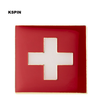 Знаме на швейцарското приятелство Метални значки за игли Декоративни игли за брошка за дрехи