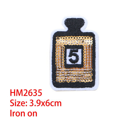 Multikas dekoratiivne plaaster parfüümipudel Armastuse litrid ikoon Tikitud aplikatsiooniplaastrid isetegemiseks triikimiseks märkide peal seljakotil