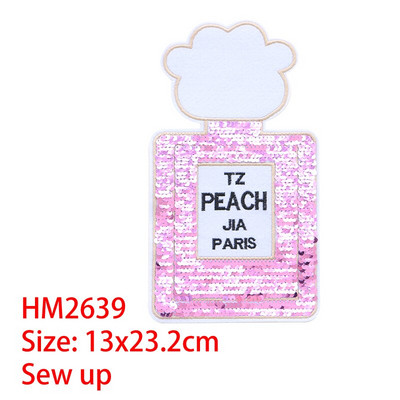 Multikas dekoratiivne plaaster parfüümipudel Armastuse litrid ikoon Tikitud aplikatsiooniplaastrid isetegemiseks triikimiseks märkide peal seljakotil