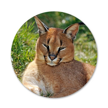 African Lynx Caracal Big Cat Icons Καρφίτσες Διακόσμηση σημάτων Καρφίτσες Μεταλλικές κονκάρδες για ρούχα Διακόσμηση σακιδίου πλάτης