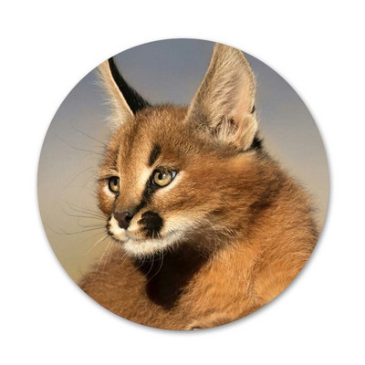 Aafrika ilves Caracal suur kass ikoonid nööpnõelad märgi kaunistus prossid metallist märgid riietele seljakoti kaunistus