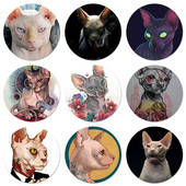 Tatuaj Sfinx Pisica Icoane Ace Insignă Decorare Broșe Insigne metalice pentru haine Rucsac Decor 58mm