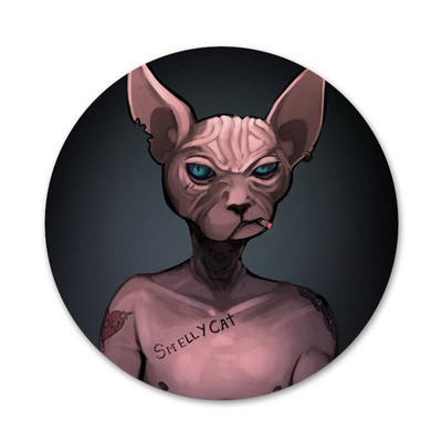 Tatuaj Sfinx Pisica Icoane Ace Insignă Decorare Broșe Insigne metalice pentru haine Rucsac Decor 58mm