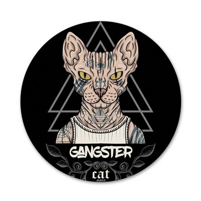 Tatuaj Sfinx Pisica Icoane Ace Insignă Decorare Broșe Insigne metalice pentru haine Rucsac Decor 58mm