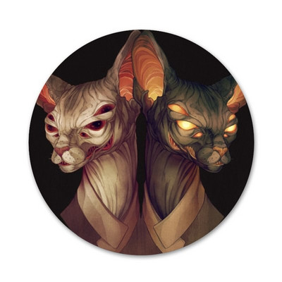 Tatuaj Sfinx Pisica Icoane Ace Insignă Decorare Broșe Insigne metalice pentru haine Rucsac Decor 58mm