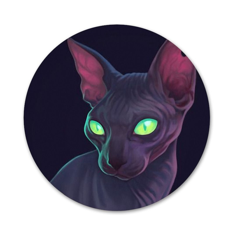 Tatuaj Sfinx Pisica Icoane Ace Insignă Decorare Broșe Insigne metalice pentru haine Rucsac Decor 58mm