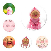 58 mm Japonija Mielas animacinis filmas Kobito Persiko rožinė Piktogramos Smeigtukai Ženkliuko apdaila Sagės Metaliniai ženkleliai drabužiams Kuprinės puošimas