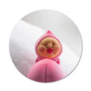 58 χιλιοστά Ιαπωνία Χαριτωμένα κινούμενα σχέδια Kobito ροδακινί ροζ εικονίδια Καρφίτσες Διακόσμηση σημάτων Καρφίτσες Μεταλλικές κονκάρδες για ρούχα Διακόσμηση σακιδίου πλάτης