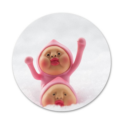 58 mm Japonija Mielas animacinis filmas Kobito Persiko rožinė Piktogramos Smeigtukai Ženkliuko apdaila Sagės Metaliniai ženkleliai drabužiams Kuprinės puošimas