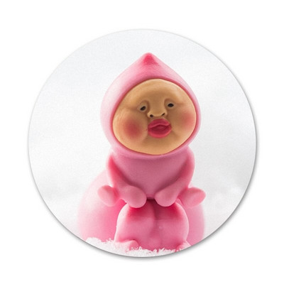 58 mm Japonija Mielas animacinis filmas Kobito Persiko rožinė Piktogramos Smeigtukai Ženkliuko apdaila Sagės Metaliniai ženkleliai drabužiams Kuprinės puošimas