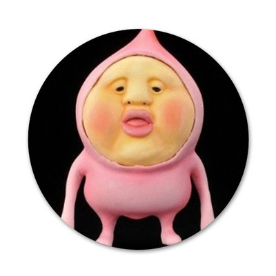 58 mm Japonija Mielas animacinis filmas Kobito Persiko rožinė Piktogramos Smeigtukai Ženkliuko apdaila Sagės Metaliniai ženkleliai drabužiams Kuprinės puošimas