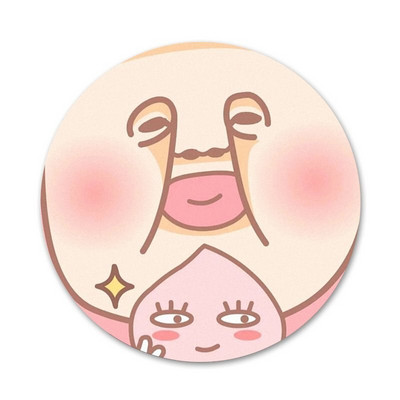 58 mm Japonija Mielas animacinis filmas Kobito Persiko rožinė Piktogramos Smeigtukai Ženkliuko apdaila Sagės Metaliniai ženkleliai drabužiams Kuprinės puošimas