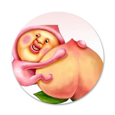 58 mm Japonija Mielas animacinis filmas Kobito Persiko rožinė Piktogramos Smeigtukai Ženkliuko apdaila Sagės Metaliniai ženkleliai drabužiams Kuprinės puošimas