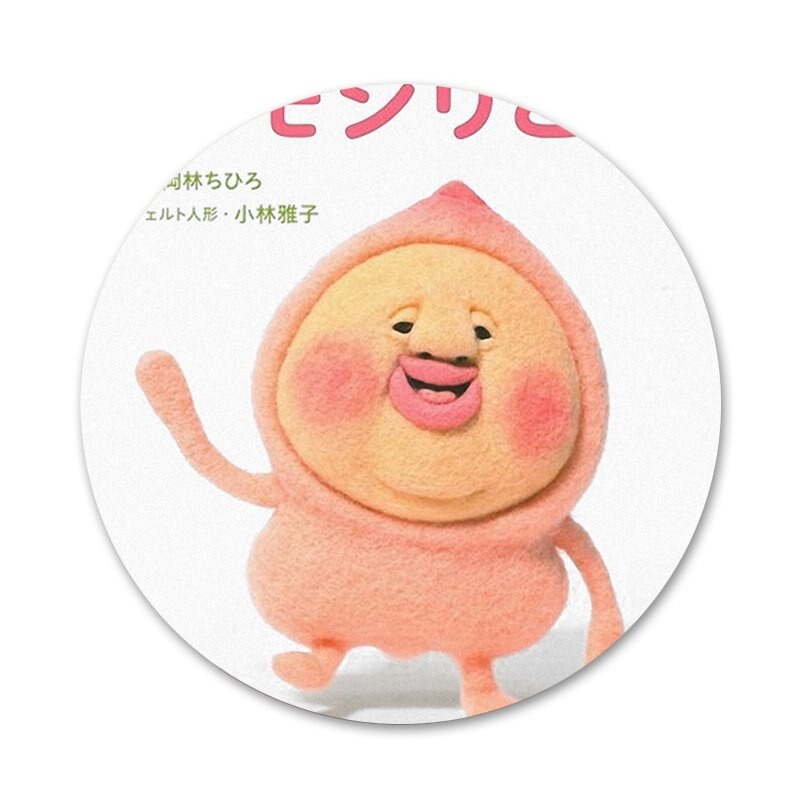 58 mm Japonija Mielas animacinis filmas Kobito Persiko rožinė Piktogramos Smeigtukai Ženkliuko apdaila Sagės Metaliniai ženkleliai drabužiams Kuprinės puošimas