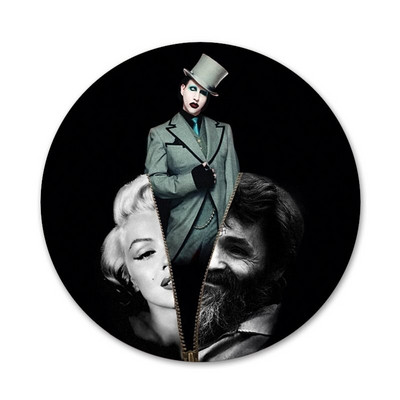 Marilyn Manson ženklelis sagės segtukas Priedai drabužiams Kuprinės dekoravimo dovana 58 mm