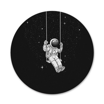 μαύρο με λευκό φεγγάρι αστέρια διάστημα Εικονίδια Καρφίτσες Σήμα Διακόσμηση Καρφίτσες Μεταλλικές κονκάρδες για Ρούχα Διακόσμηση σακίδιο πλάτης 58mm