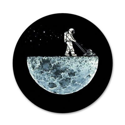 crna s bijelim mjesečevim zvijezdama svemirske ikone igle značke ukras broševi metalne značke za odjeću ruksak ukras 58 mm