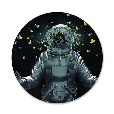 crna s bijelim mjesečevim zvijezdama svemirske ikone igle značke ukras broševi metalne značke za odjeću ruksak ukras 58 mm