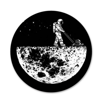 crna s bijelim mjesečevim zvijezdama svemirske ikone igle značke ukras broševi metalne značke za odjeću ruksak ukras 58 mm