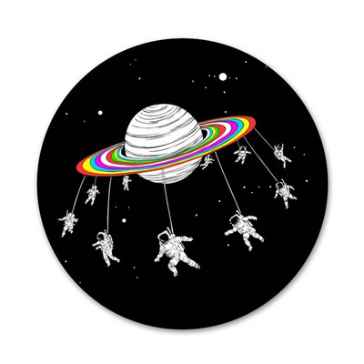 crna s bijelim mjesečevim zvijezdama svemirske ikone igle značke ukras broševi metalne značke za odjeću ruksak ukras 58 mm