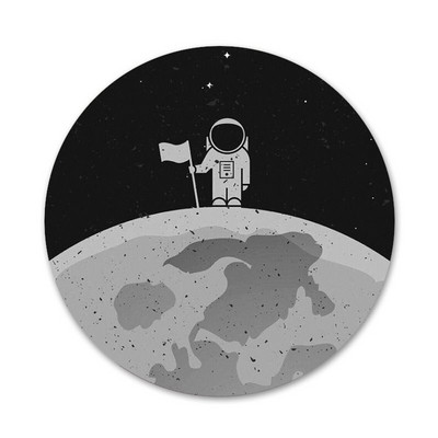 crna s bijelim mjesečevim zvijezdama svemirske ikone igle značke ukras broševi metalne značke za odjeću ruksak ukras 58 mm