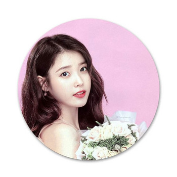 kpop IU Lee Ji eun Икони Щифтове Декорация на значки Брошки Метални значки за дрехи Декорация на раница 58 мм