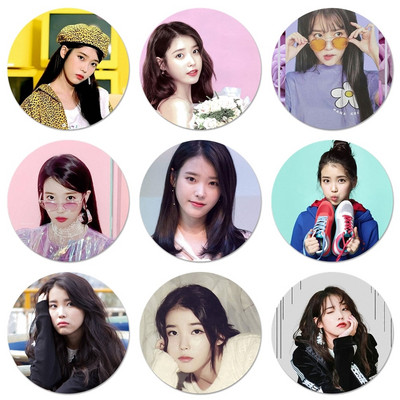 kpop IU Lee Ji eun Icons Pins Διακοσμητικό σήμα Καρφίτσες Μεταλλικές κονκάρδες για ρούχα Διακόσμηση σακιδίου πλάτης 58mm