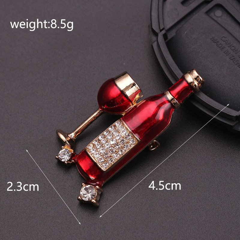 Divat vörösboros üveg mini melltűk poharak pár tűk Vörösboros palack csésze fibulák zománctű jelvény szerelmeseknek legjobb barát