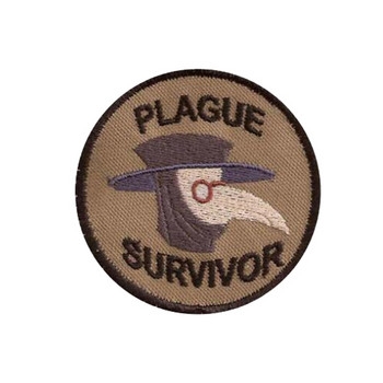 1 PC 3D Plague Doctor Hero Medical Staff Embroidery Patch Plague Survivor Badge Combat Hook and Loop Backpack Hat Applique