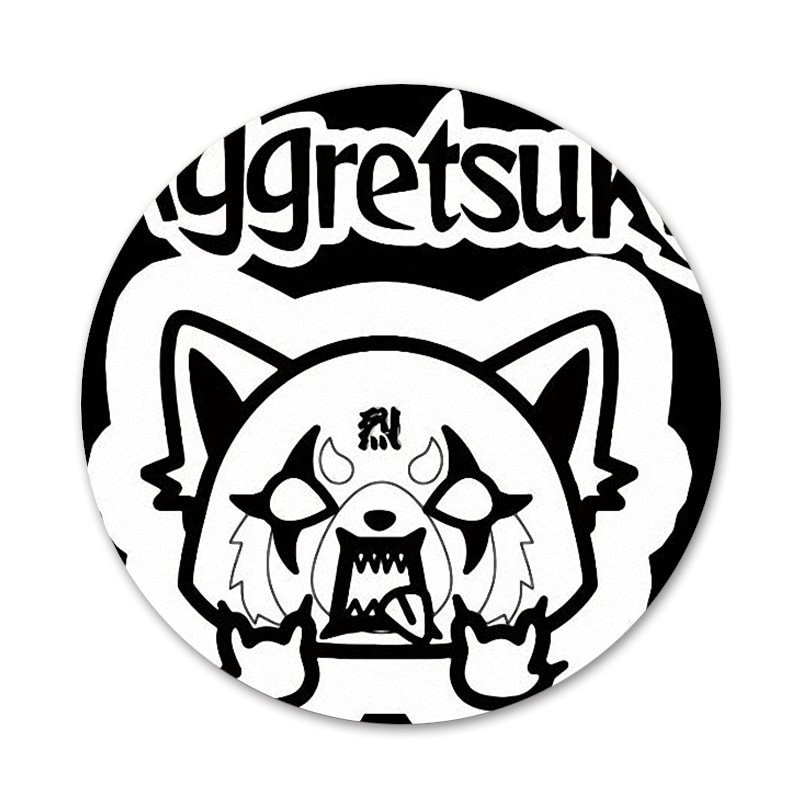 58 mm crtane TV serije aggretsuko modne ikone Igle Dekoracija znački Broševi Metalne značke za odjeću Dekoracija ruksaka