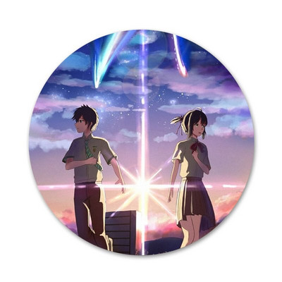 Anime Sinu nimi Kimi no Na wa Ikoonid Pins Märgi kaunistus Prossid Metallist rinnamärgid riiete jaoks Seljakoti kaunistus 58mm