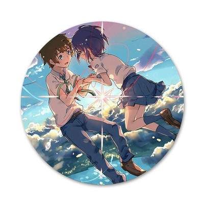 Anime Sinu nimi Kimi no Na wa Ikoonid Pins Märgi kaunistus Prossid Metallist rinnamärgid riiete jaoks Seljakoti kaunistus 58mm