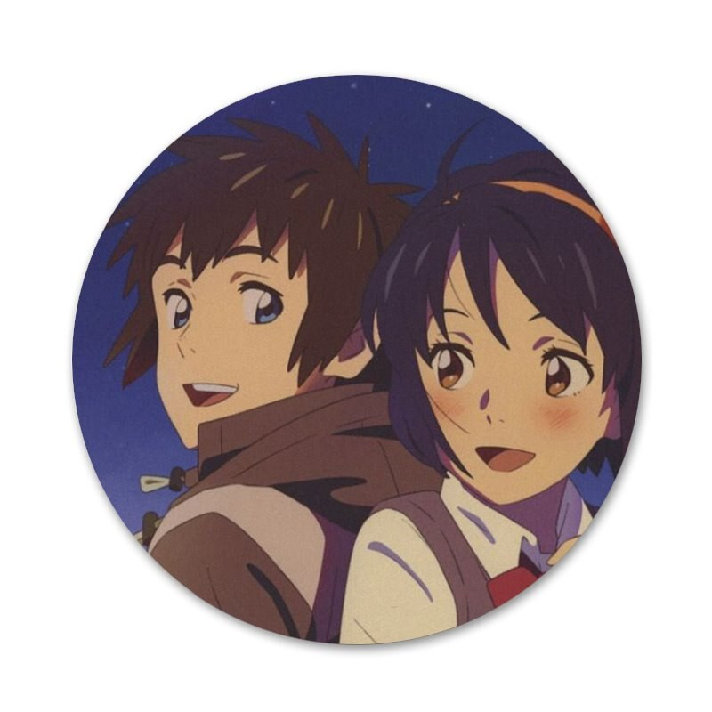 Anime Sinu nimi Kimi no Na wa Ikoonid Pins Märgi kaunistus Prossid Metallist rinnamärgid riiete jaoks Seljakoti kaunistus 58mm