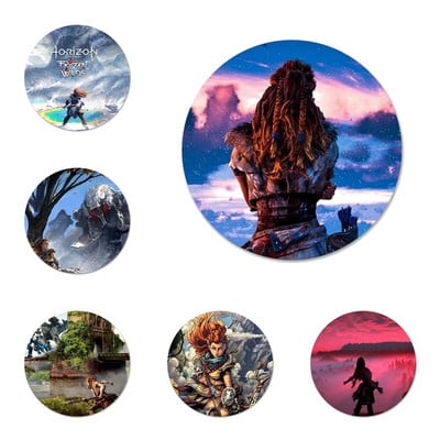 Horizon Zero Dawn Icons Pins Διακοσμητικό σήμα Καρφίτσες Μεταλλικές κονκάρδες για ρούχα Διακόσμηση σακιδίου πλάτης 58mm