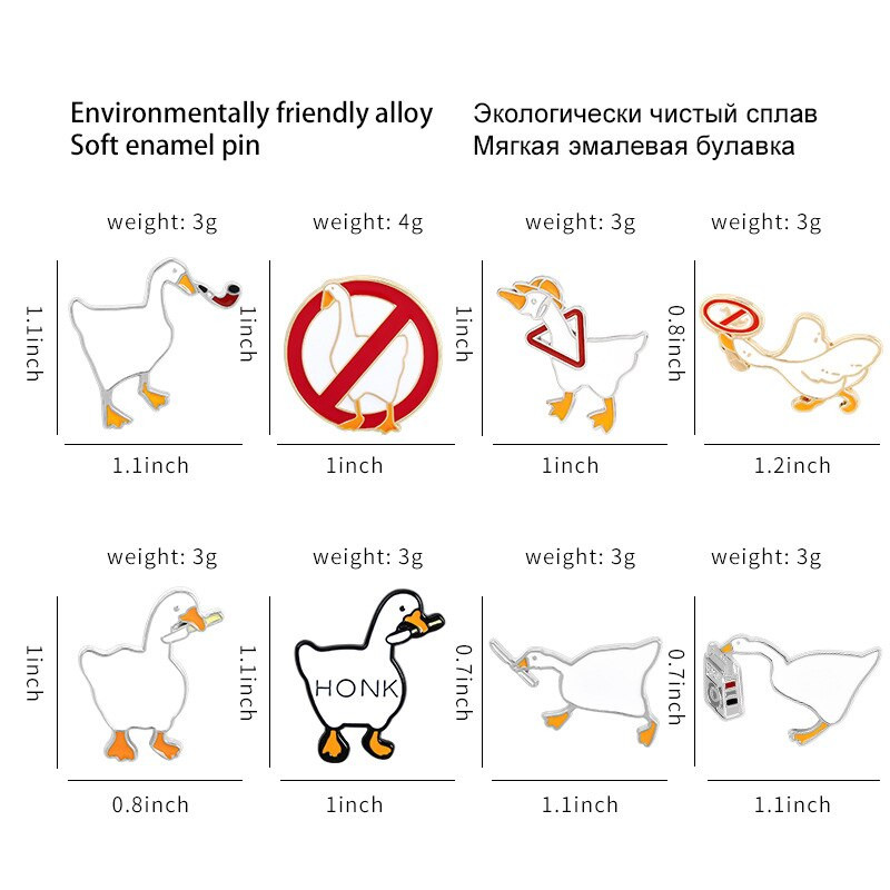 Αστεία μεγάλη λευκή χήνα Καρφίτσες οικογενειακή εμφάνιση και φόρεμα για ζευγάρια Διακόσμηση Κοσμήματα Σήμα χαριτωμένες καρφίτσες ζώων δώρο για φίλους