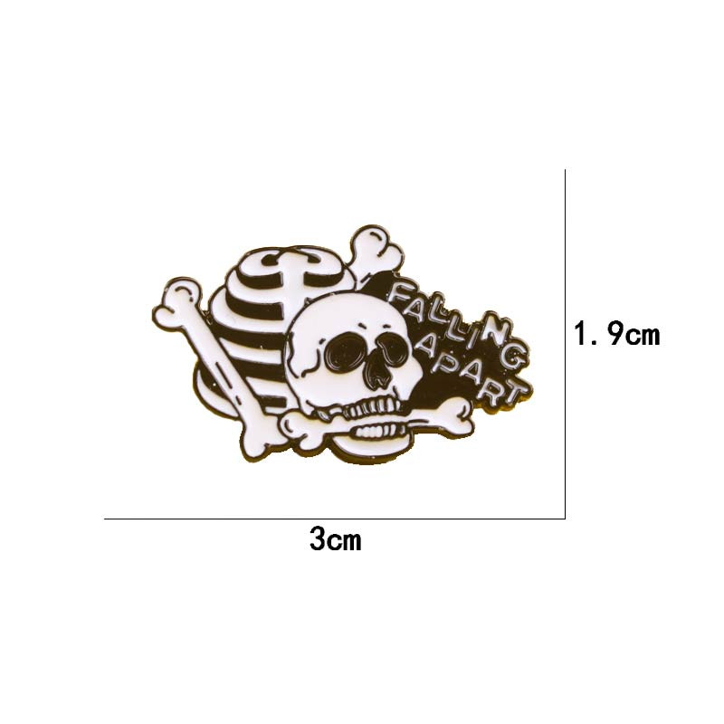 Koljumärk Skelett Pross Metallist ikoon Riided Reväärinõel Kingitus Ehted Aksessuaarid Metallist nööpnõelad riiete jaoks Kasvata taim Prossid Pin