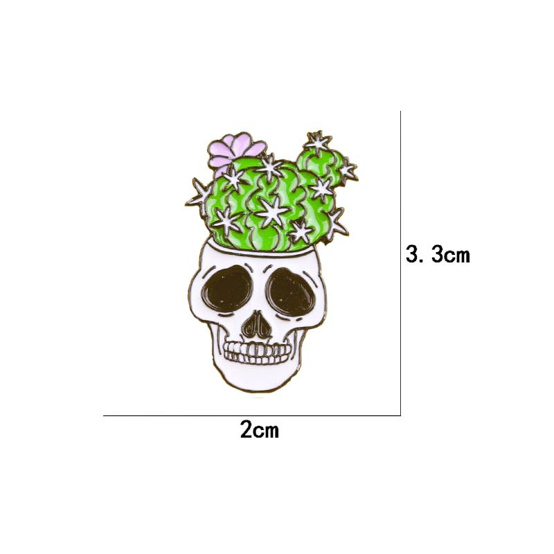Koljumärk Skelett Pross Metallist ikoon Riided Reväärinõel Kingitus Ehted Aksessuaarid Metallist nööpnõelad riiete jaoks Kasvata taim Prossid Pin