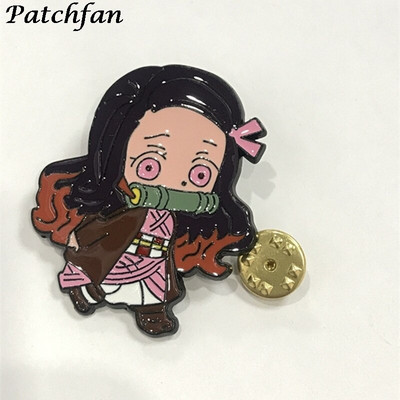 AD062 Patchfan Anime Metallist emailiga nööpnõelaga kaelarihm Naljakas märk Reväär Pross Särk Ehted Lastele Kingitus