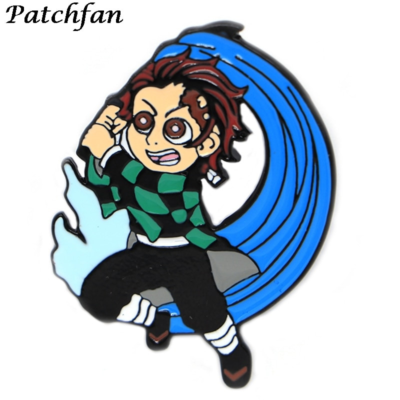 AD062 Patchfan Anime Metallist emailiga nööpnõelaga kaelarihm Naljakas märk Reväär Pross Särk Ehted Lastele Kingitus