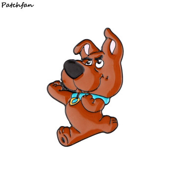 AD769 Patchfan Cartoon Family Dog Καρφίτσα Μεταλλικό σήμα Γυναικείες και ανδρικές καρφίτσες από σμάλτο Ρούχα καρφίτσες πουκάμισο γιακάς Δώρα για ζευγάρια
