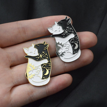 Hot Sale Badge από κράμα ψευδαργύρου Χαριτωμένη καρφίτσα με σμάλτο γάτας Unisex Κοσμήματα Δώρο Σακάκι Πέτο Παλτό Σακίδιο πλάτης Διακοσμήσεις 3,8 x2 cm