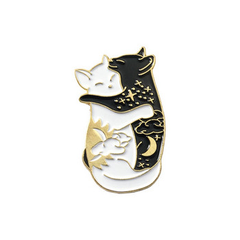 Hot Sale Badge από κράμα ψευδαργύρου Χαριτωμένη καρφίτσα με σμάλτο γάτας Unisex Κοσμήματα Δώρο Σακάκι Πέτο Παλτό Σακίδιο πλάτης Διακοσμήσεις 3,8 x2 cm