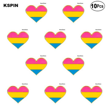 Transgender Pride Σχήμα Καρδιάς Καρφίτσα Πέτο Σήμα Σημαία Καρφίτσα Καρφίτσες Σήματα 10 τεμ.