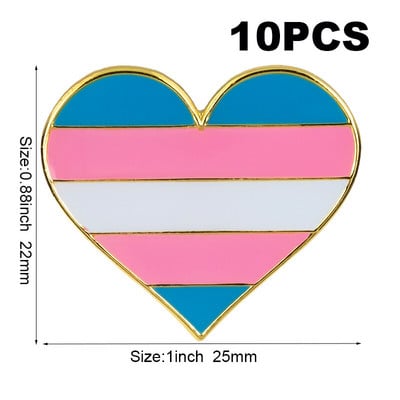 Transrodni Ponos u obliku srca Značka za rever Značka zastave Broš Igle Značke 10 kom puno
