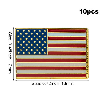 10 tk palju USA lipu revääri nõel märginõel 10 tk palju ruudu kuju XY0238